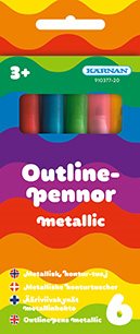 Outlinepennor metallic 6 st