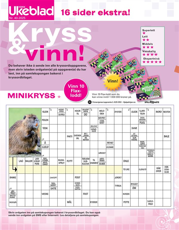 Norsk Ukeblad Kryssord